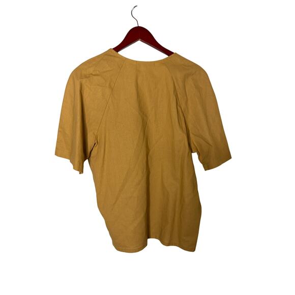 NA NIN Women's Linen Blend Relaxed Thelma Top V-neck Button Up Shirt Size‎ S/M - Picture 3 of 6